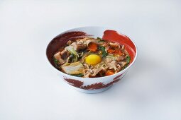 Ramen noodle soup with egg and pork (Japan)