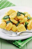 Home-made gnocchi with sage