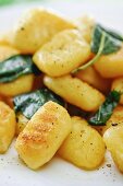 Gnocchi mit Salbei (Nahaufnahme)