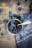 A jar of blueberry jam