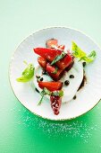Buffalo mozzarella with a strawberry and basil salad