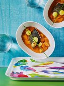 Trout fillet with asparagus goulash