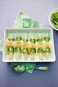 Gratinated asparagus cannelloni