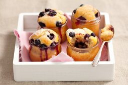 Blueberry muffins baked in glasses