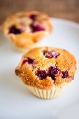 Two raspberry muffins