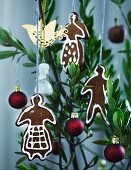 Gingerbread men used as Christmas tree decorations