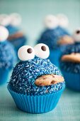 Blue monster cupcakes