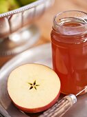 A jar of apple jelly