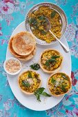 Dhal made from yellow lentils in pastry shells