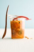 Apricot and passion fruit chutney with rosemary and almonds