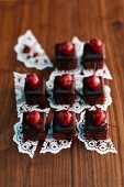 Sour cherry and chocolate petit fours