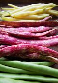 Yellow beans, borlotti beans and fava beans