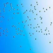 Drops of water on blue background