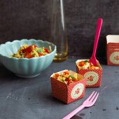 Tabbouleh in a little takeaway box