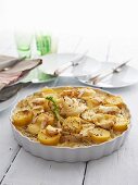 Fennel and potato gratin with Camembert