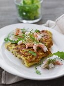 Omelette with prawns