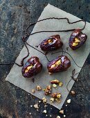 Chocolate dates filled with nuts