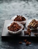 Oat and chocolate crispy cakes