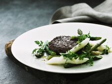 Venison steak with asparagus