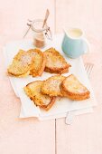 French toast with cinnamon sugar and vanilla sauce