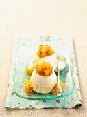 Iced buttermilk pudding with spiced pineapple