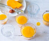 Peach and mango smoothies
