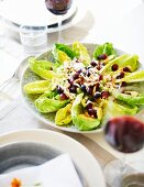 Cos lettuce with grapes and walnuts for Thanksgiving