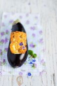 A mini aubergine cake with feta cheese