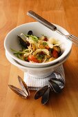 Pasta salad with mussels