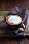 Caffe latte in a ceramic cup
