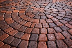 Detail of circular brick paving; Laguna Niguel; California; USA