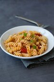 Fusilli with tomato sauce