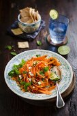Carrot salad with mint, feta and chilli