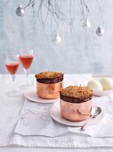 Cherry soufflé with chocolate for Christmas