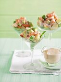 Shrimpscocktail mit Avocado und Kartoffeln