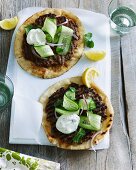 Beef kofta with cucumber on unleavened bread (Greece)