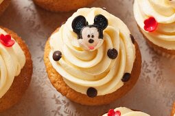 A Mickey Mouse cupcake