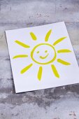 A picture on a sun on a piece of paper