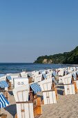 Beach chairs on the beach at Göhren, Mönchgut, Rügen