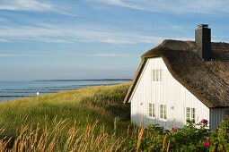 A thatched roof house by the sea in Ahrenshoop, Fischland-Darss-Zingst peninsula