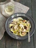 Tortelli with porcini mushrooms and Parmesan cheese