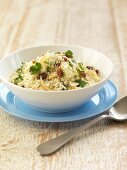 Oriental couscous with sultanas, almonds and coriander