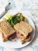A roast ham sandwich with apple and pear relish