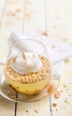 Trifle with vanilla cream and biscuits