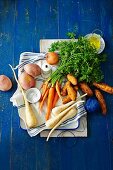 Mash, wedges and wintery veg