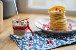 Cinnamon spread and pancakes for Christmas breakfast