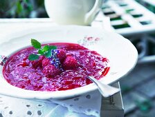 Cold raspberry soup