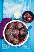 Berry and chocolate cobbler