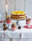 Baked apple cupcakes and orange and poppyseed cake (Christmas)