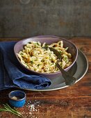 Spätzle (soft egg noodles from Swabia) with hazelnuts and parsley
